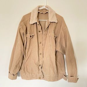 Beige Corduroy Trucker Jacket